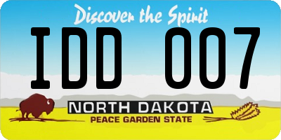 ND license plate IDD007