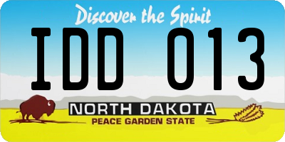 ND license plate IDD013
