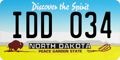 ND license plate IDD034