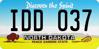 ND license plate IDD037