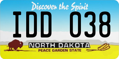 ND license plate IDD038