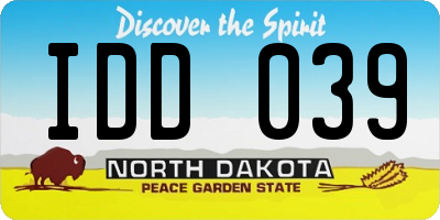 ND license plate IDD039