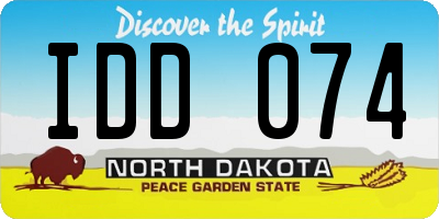 ND license plate IDD074