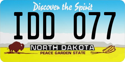 ND license plate IDD077