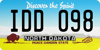 ND license plate IDD098