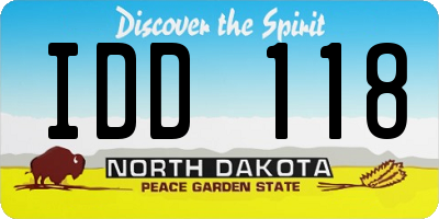 ND license plate IDD118