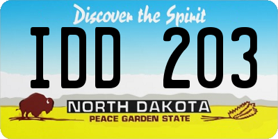 ND license plate IDD203