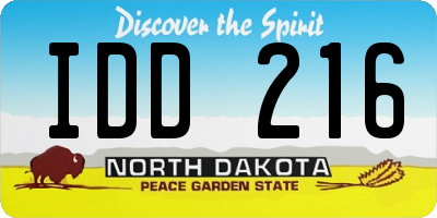 ND license plate IDD216