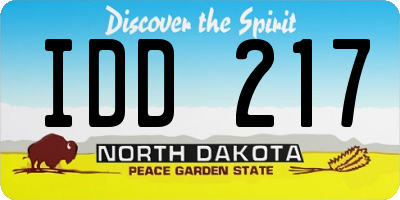 ND license plate IDD217