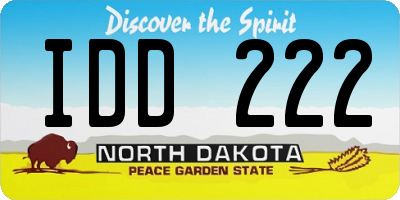 ND license plate IDD222