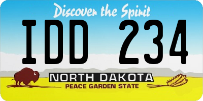 ND license plate IDD234