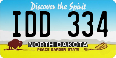 ND license plate IDD334