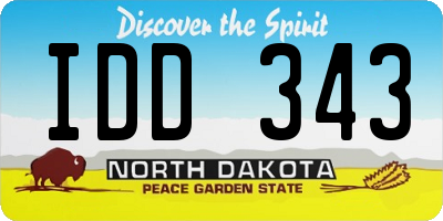 ND license plate IDD343