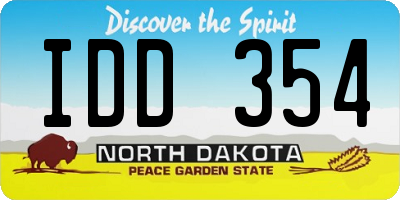 ND license plate IDD354