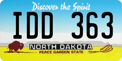ND license plate IDD363