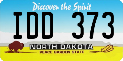 ND license plate IDD373