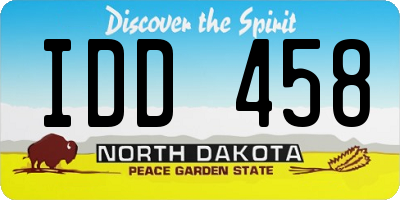 ND license plate IDD458