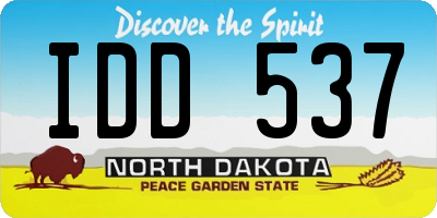 ND license plate IDD537