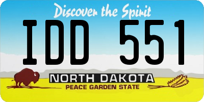 ND license plate IDD551