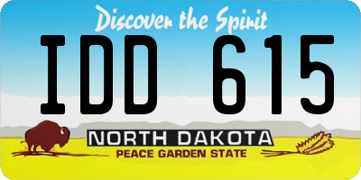 ND license plate IDD615