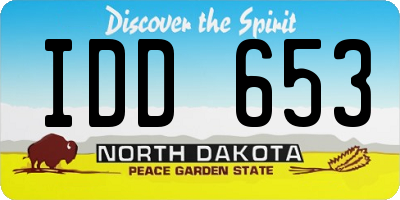 ND license plate IDD653