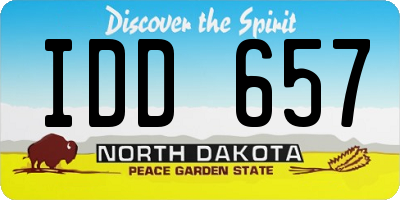 ND license plate IDD657