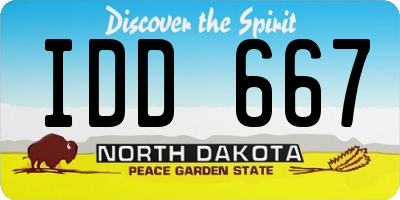 ND license plate IDD667