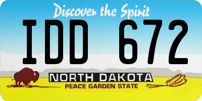 ND license plate IDD672