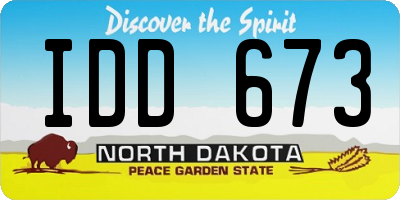 ND license plate IDD673