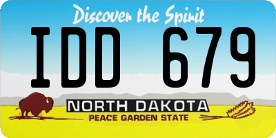 ND license plate IDD679