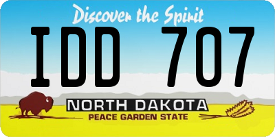 ND license plate IDD707