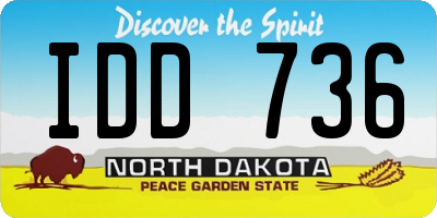 ND license plate IDD736