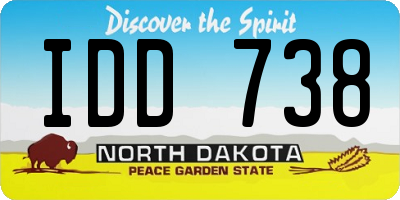 ND license plate IDD738