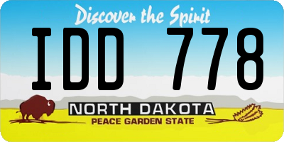 ND license plate IDD778