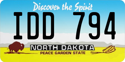 ND license plate IDD794