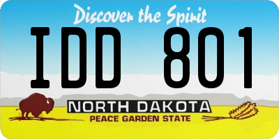 ND license plate IDD801