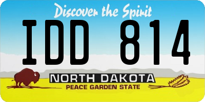 ND license plate IDD814
