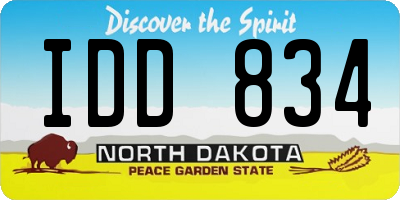 ND license plate IDD834