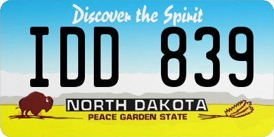 ND license plate IDD839