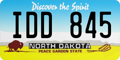 ND license plate IDD845