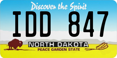 ND license plate IDD847