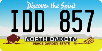 ND license plate IDD857