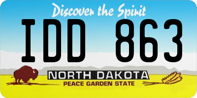 ND license plate IDD863