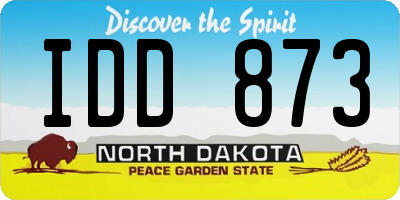 ND license plate IDD873