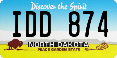 ND license plate IDD874