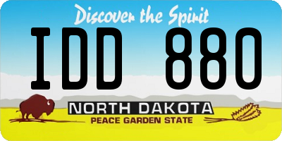 ND license plate IDD880