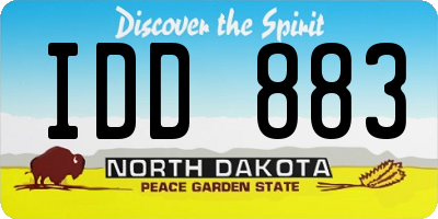ND license plate IDD883