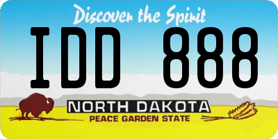 ND license plate IDD888