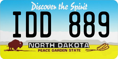 ND license plate IDD889