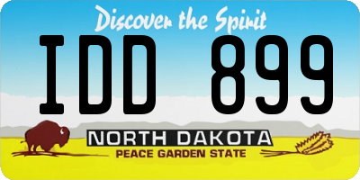 ND license plate IDD899